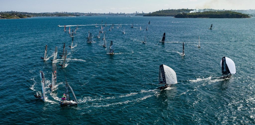 Moonen Yachts Racing team competing in the 2022-23 16ft Skiff Australian Championships.