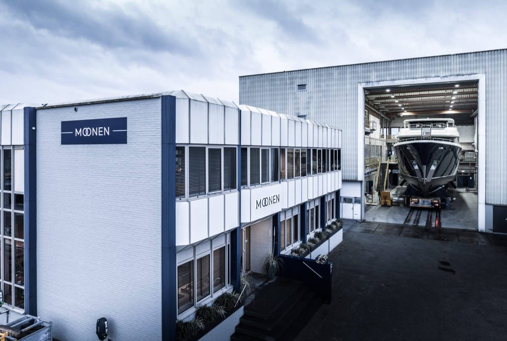 Luxury yacht Moonen 110 Mustique YN202 at the Moonen Shipyard in the Netherlands.